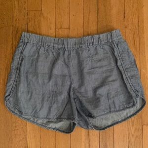 Madewell baby blue and white striped shorts